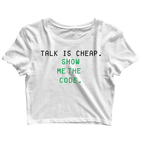 Coding Nerd Engineering CODE IS CLEAN MIND IS DIRTY Custom Printed Graphic Design Crop Top T-Shirt for Women